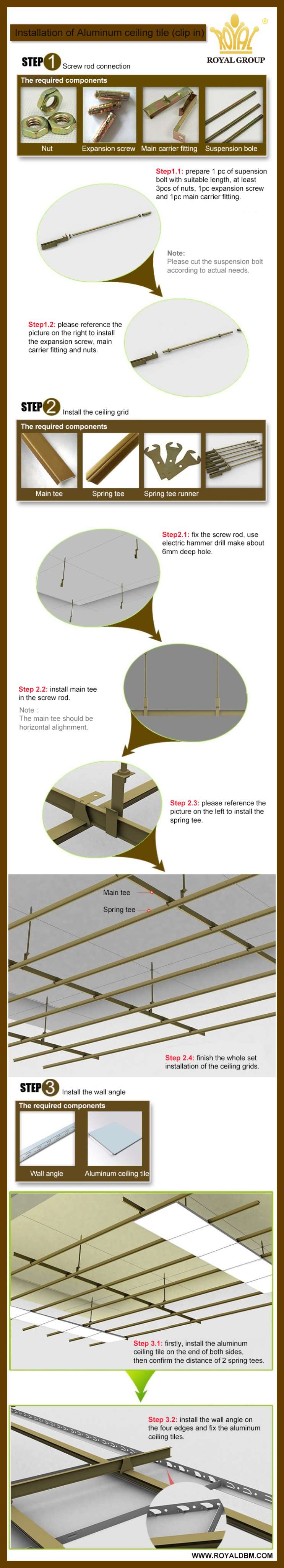 How To Install Aluminum Ceiling Tile Clip In Royal Group