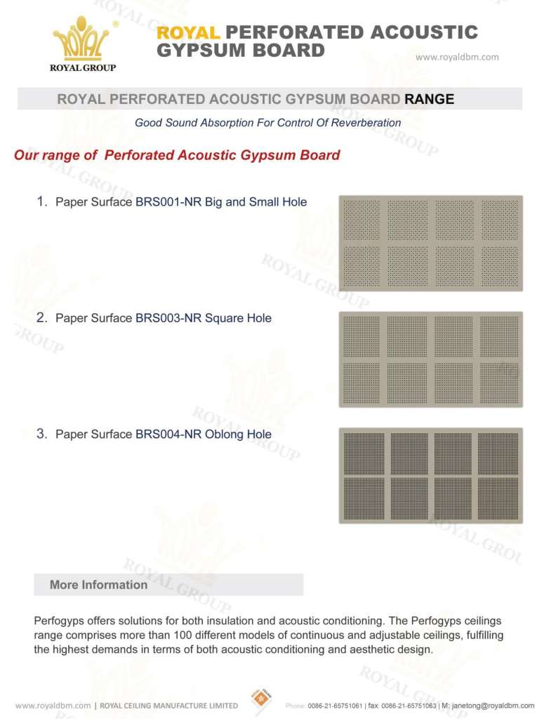 Perforated Acoustic Gypsum Board Brs004 Nr Royal Group